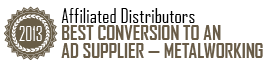 Affiliated Distributors Best Conversion to an ad supplier - metalworking award