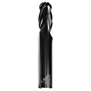 CEM10B4, 4 Flutes, 1 in, Uncoated, Carbide, Ballnose End Mill