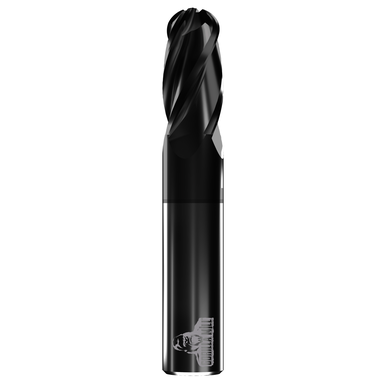 CEM10B4TiCN, 4 Flutes, 1 in, TiCN, Carbide, Ballnose End Mill