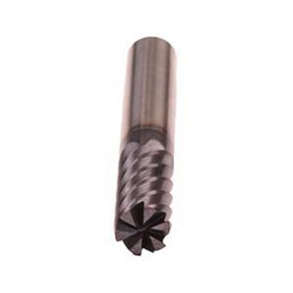 Emuge 1827A.008 Hard-Cut 1827A Standard Length Square End Mill, 8 mm Dia Cutter, 19 mm Max Depth of Cut, 6 Flutes, 8 mm Dia Shank, 63 mm OAL