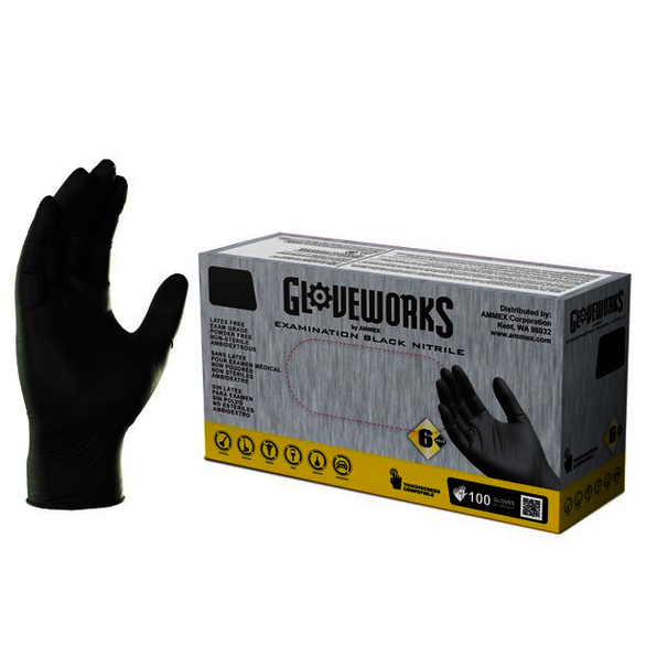 Black Nitrile Gloves Size: Medium Powder-Free 2000 PCS 6 Mil Latex Free 
