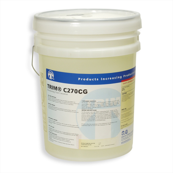 TRIM® C270CG/5 High Performance Synthetic Coolant, 5 gal Plastic Pail, Mild Amine, Liquid, Clear/Light Yellow