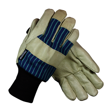 Blue/Green/White, Pigskin leather, Unisex, Large, Palm Glove