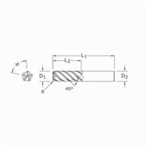2-1//2 Length 3//8 Cutting Diameter 1 Cutting Length 3//8 Shank Diameter 2-1//2 Length SGS Tool Co. SGS 32661 55 V-Carb High Performance 5 Flute End Mill 1 Cutting Length 3//8 Shank Diameter 3//8 Cutting Diameter Aluminum Titanium Nitride Coating