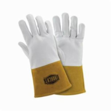 Ironcat® 6141-S Premium Grade Welding Gloves, S, Top Grain Kidskin Leather Palm, Off-White, Gunn Cut, Straight Thumb, Top Grain Kid Skin/Kevlar® Thread
